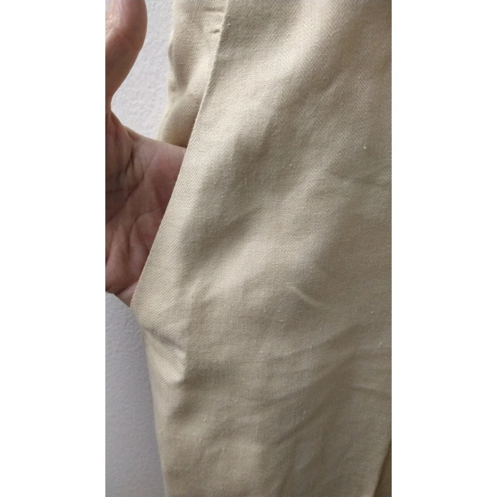 Baird McNutt Linen Pants Mens 42 34 Beige Pattern Murano Lightweight Breathable